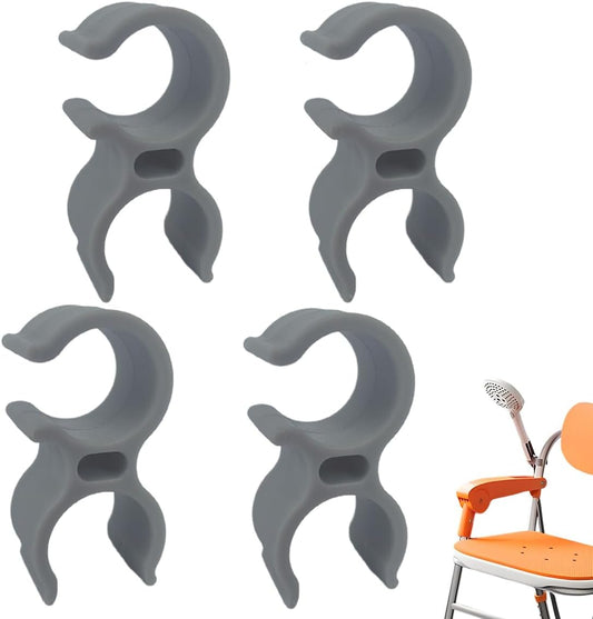 4PCS  22mm Universal Shower Head Holder Clip | Dual Clamp Design for Shower Chairs & Bath Seats | ABS Construction | Hands-Free Shower Bracket