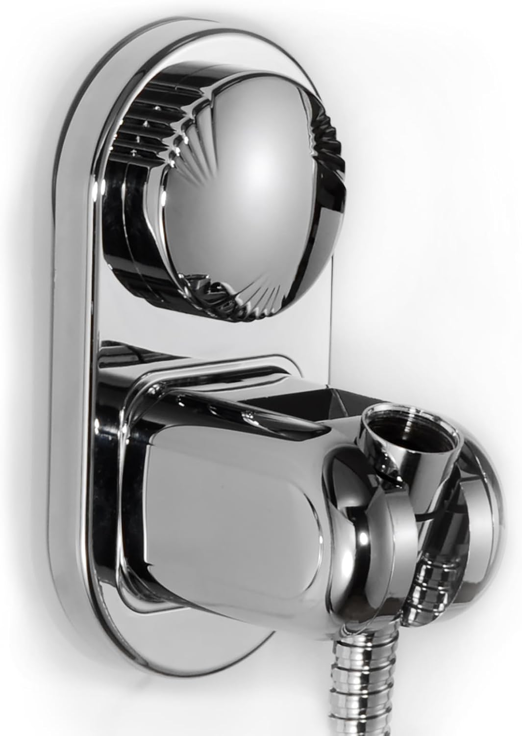 Universal Heavy-Duty Shower Head Holder | Wide Slot 0.92" | Drill-Free Wall Mount | Fits Large and Conical Shower Handles | Chrome Finish