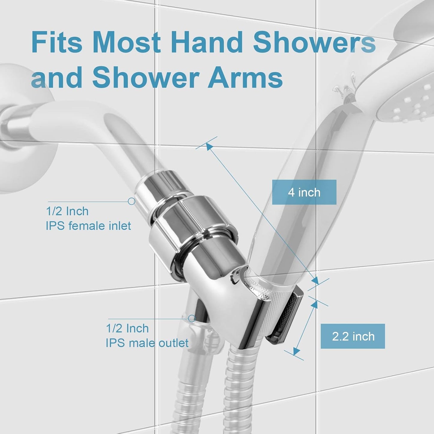 3-Way Shower Diverter Valve Kit | Chrome Brass Shower Arm Splitter | 1/2-Inch Standard Thread | Includes Gaskets & Teflon Tape