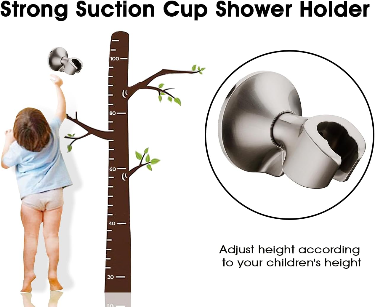 Universal Wall-Mounted Shower Head Holder | Fits Stainless Steel Conical Nuts | Not for Plastic Hose or Hex Nuts | Heavy-Duty Metal Bracket