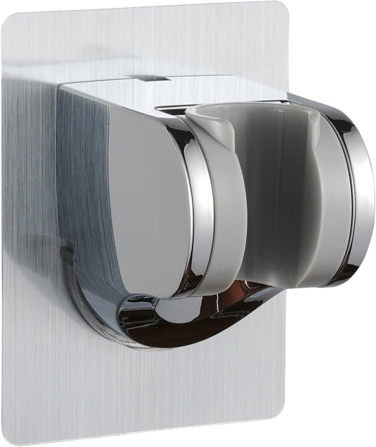 No-Drill Powerful Adjustable Shower Head Holder | Wall Mount Shower Bracket for 22–24mm Metal Cone Nut | Swivel Rotation | Adhesive Installation | Universal Fit