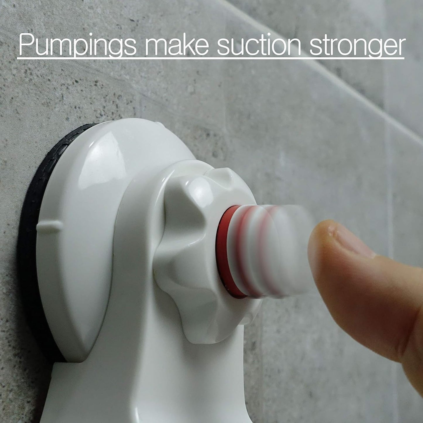 White Suction Cup Adjustable Shower Head Holder | Drill-Free Installation | Fits 24mm Handheld Shower | Locking Knob for Secure Mount